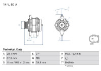 Dynamo / Alternateur 0 986 085 250 Bosch