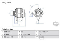 Dynamo / Alternateur 0 986 086 930 Bosch
