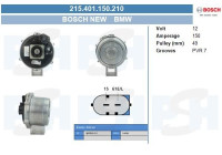 Dynamo BMW 150A 215.401.150.210 Bosch