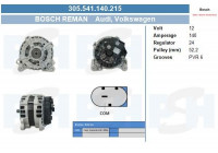 Dynamo Volkswagen 140A 305.541.140.215 Bosch