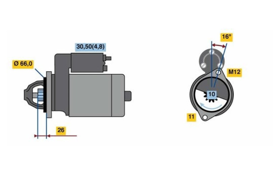 Démarreur 114-L12V(R) Bosch, Image 5