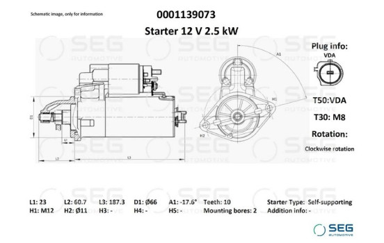 Démarreur Audi 2,2 kW, Image 6