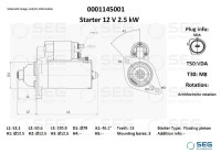 Démarreur Audi / Volkswagen 2,2 kw