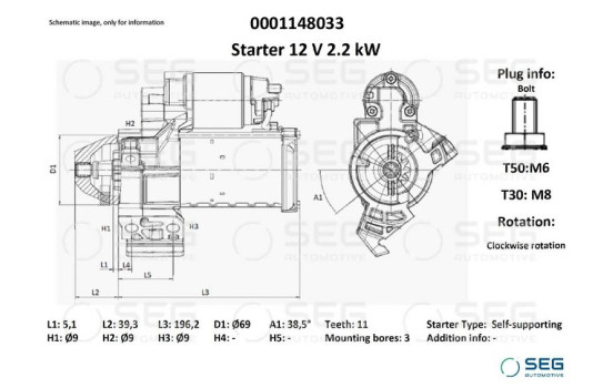 Démarreur BMW 2.2kw, Image 6