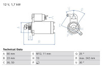 Démarreur / Démarreur 0 986 026 660 Bosch