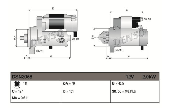 Démarreur / Démarreur DSN3058 Denso