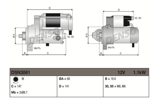 Démarreur / Démarreur DSN3061 Denso, Image 3