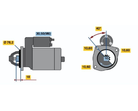 Démarreur Ford 0,9 kw DM(R)12V0,9KW Bosch