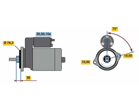 Démarreur GB(R)12V1,5kW Bosch
