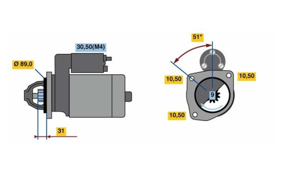 Démarreur HX95-M24V(R) Bosch, Image 5