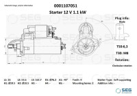 Démarreur Lombardini 1.1kw