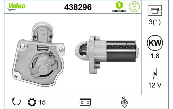 Démarreur NEW STOP&START ORIGINAL PART 438296 Valeo, Image 4