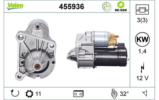 Démarreur REMANUFACTURED PREMIUM 455936 Valeo, Image 2