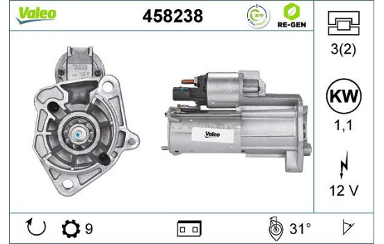 Démarreur REMANUFACTURED PREMIUM 458238 Valeo, Image 2