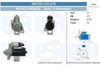 Démarreur Volkswagen 1,7 kw 0.001.123.012-R Bosch