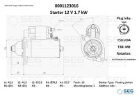 Démarreur Volkswagen 1.7kw