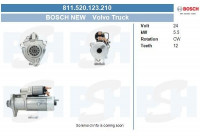 Démarreur Volvo 5.5 kw 811.520.123.210 Bosch