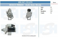 Starter Audi 1,5 kw 0.001.179.512-R Bosch