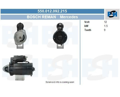 Starter Bosch Mercedes (essence) 550.012.092.215