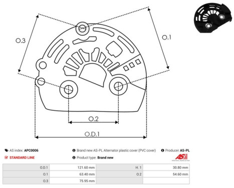 Capot de protection, alternateur/dynamo