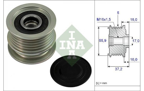 Poulie roue libre, alternateur 535000910 Ina