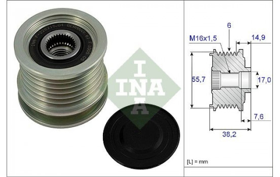 Poulie roue libre, alternateur 535001310 Ina