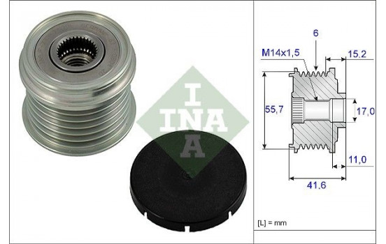 Poulie roue libre, alternateur 535002410 Ina