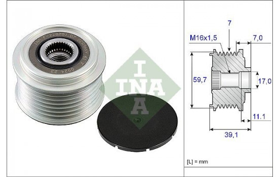 Poulie roue libre, alternateur 535005310 Ina