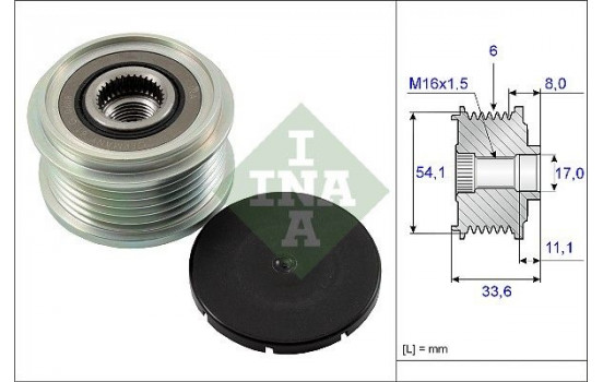Poulie roue libre, alternateur 535005910 Ina