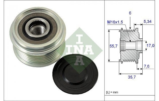 Poulie roue libre, alternateur 535007710 Ina