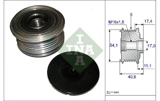 Poulie roue libre, alternateur 535008910 Ina