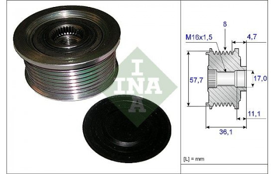 Poulie roue libre, alternateur 535009910 Ina
