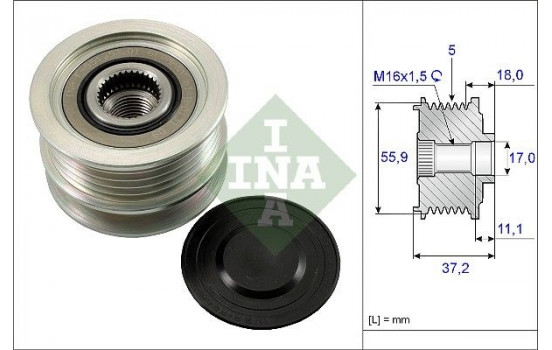 Poulie roue libre, alternateur 535011310 Ina