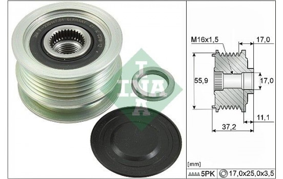 Poulie roue libre, alternateur 535011610 Ina
