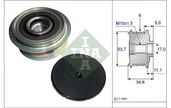 Poulie roue libre, alternateur 535012510 Ina