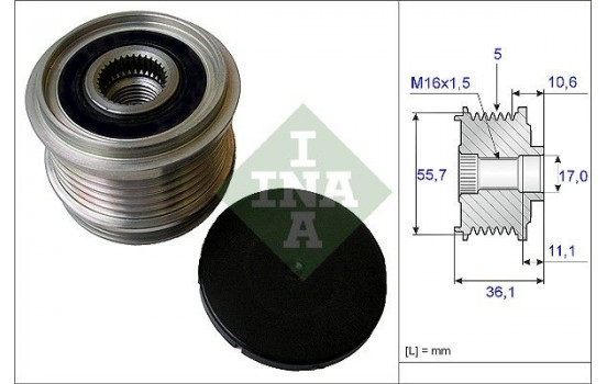 Poulie roue libre, alternateur 535016110 Ina