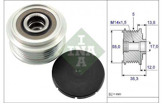 Poulie roue libre, alternateur 535018410 Ina