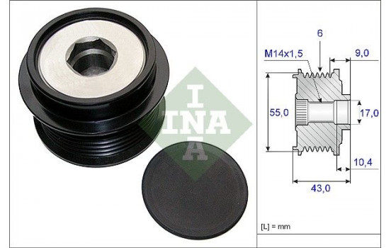 Poulie roue libre, alternateur 535020810 Ina