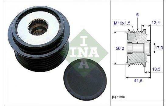Poulie roue libre, alternateur 535021010 Ina