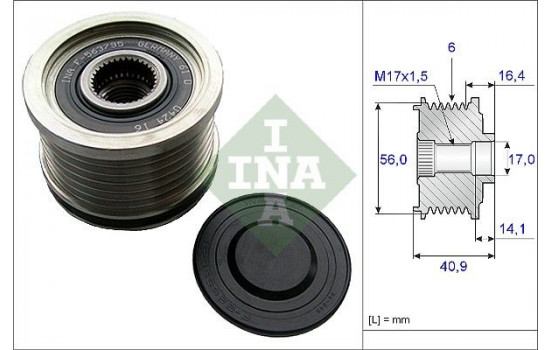Poulie roue libre, alternateur 535021310 Ina