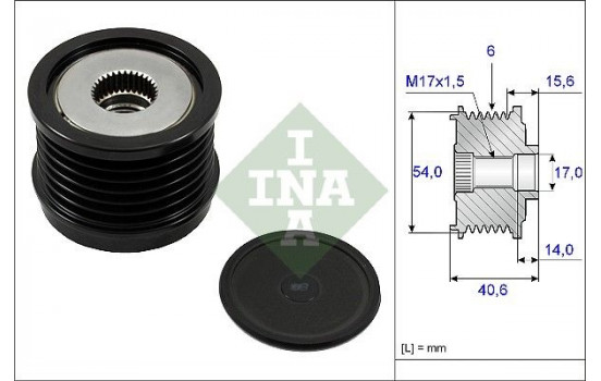 Poulie roue libre, alternateur 535023010 Ina