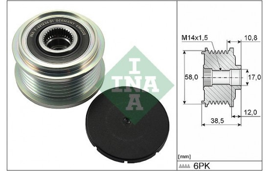 Poulie roue libre, alternateur 535030310 Ina
