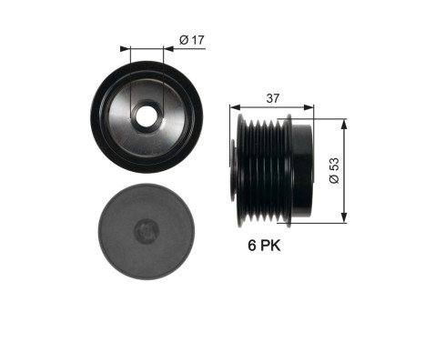 Poulie roue libre, alternateur DriveAlign® OAP7015 Gates