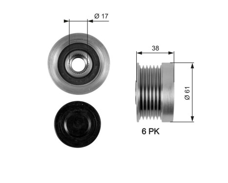 Poulie roue libre, alternateur DriveAlign® OAP7036 Gates