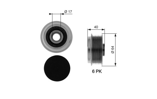 Poulie roue libre, alternateur DriveAlign® OAP7037 Gates