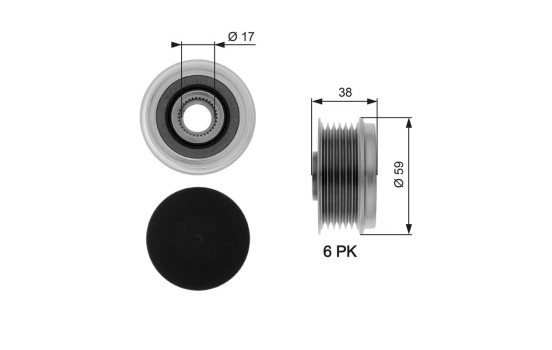 Poulie roue libre, alternateur DriveAlign® OAP7039 Gates