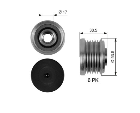 Poulie roue libre, alternateur DriveAlign® OAP7055 Gates
