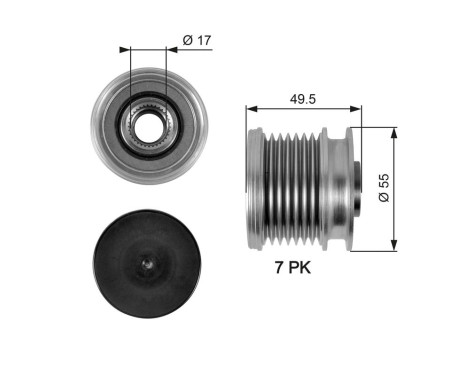 Poulie roue libre, alternateur DriveAlign® OAP7086 Gates