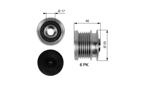 Poulie roue libre, alternateur DriveAlign® OAP7092 Gates