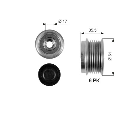 Poulie roue libre, alternateur DriveAlign® OAP7100 Gates